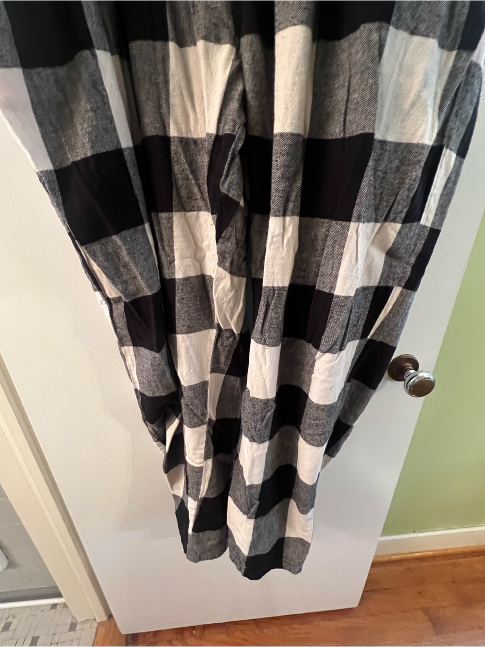 Old Navy Men’s Sz XXXL Flannel Pajama Pant White Black Buffalo Plaid 100% Cotton - Picture 5 of 11